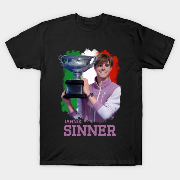 Jannik Sinner cartoon T-Shirt by BAJAJU